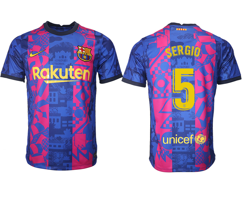 Men 2021-2022 Club Barcelona blue training suit aaa version #5 Soccer Jersey->barcelona jersey->Soccer Club Jersey
